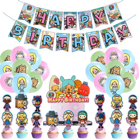 Buy Pack Of Toca Life World Decorations Includes Happy Birthday