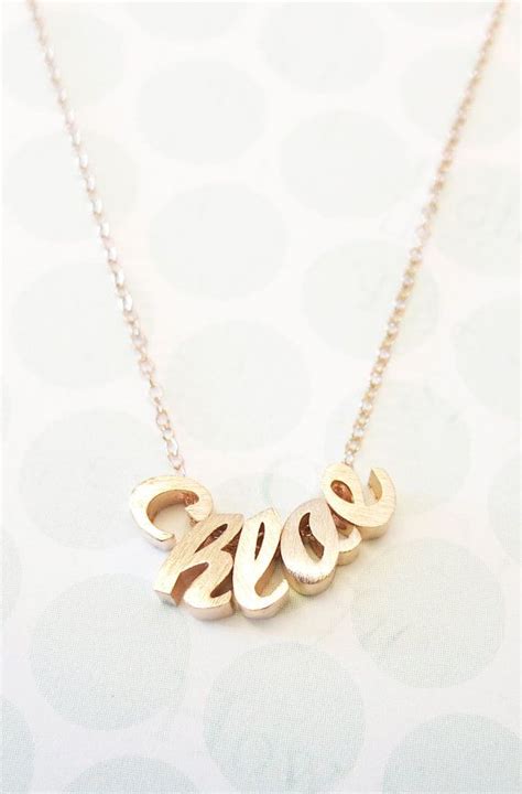 Personalized Rose Gold Name Necklace Rose Gold Initial Rose Gold