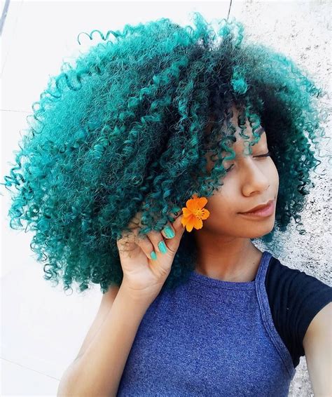 💙💙💙🌺 Colored Curly Hair Dyed Curly Hair Green Hair Colors