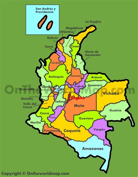Mapa Administrativo De Colombia Departamentos De Colombia Hot