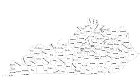 Printable County Map Of Kentucky