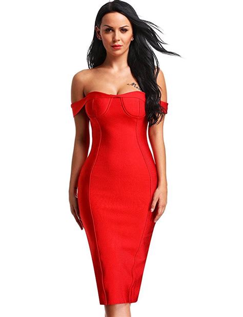 Womens Red Off The Shoulder Dresses Bodycon Dress Parties Formal Dresses Short Dresses