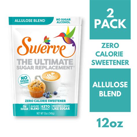 Swerve Zero Calorie Allulose Blend Granular Sugar Replacement Sweetener