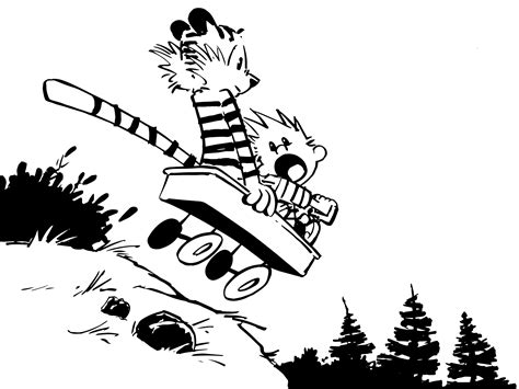 Inktober Calvin And Hobbes Black And White Drawing Calvin And Hobbes