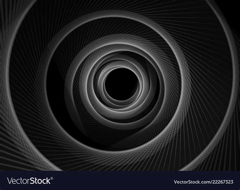 Striped Spiral Abstract Tunnel Dark Royalty Free Vector