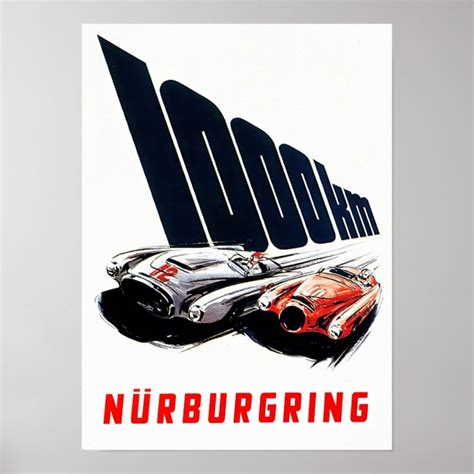 1953 Nurburgring 1000km Vintage Racing Poster Zazzle