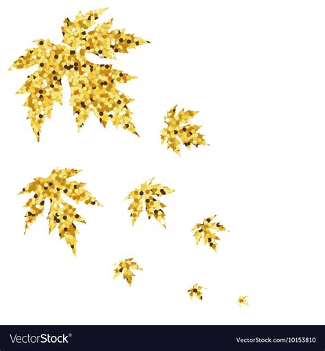 Autumn Fall With Golden Maple Leaves Royalty Free Vector