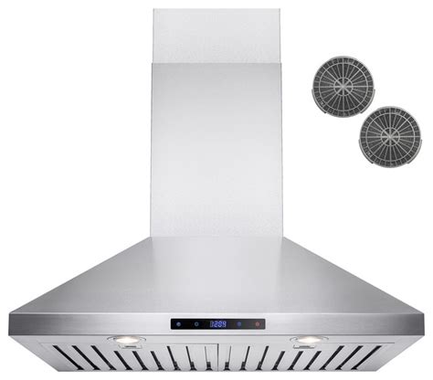 Akdy 30 Stainless Steel Wall Mount Range Hood Ductless Contemporary