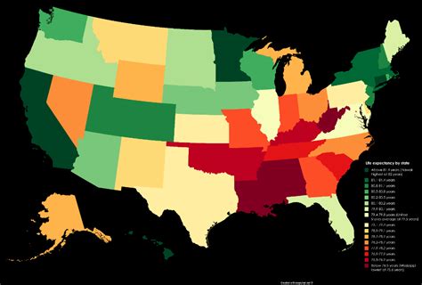 Life Expectancy By Us State Life Expectancy Life Us States