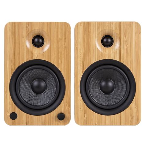 Kanto Yu6 Powered Bookshelf Speakers Bamboo At Gear4music