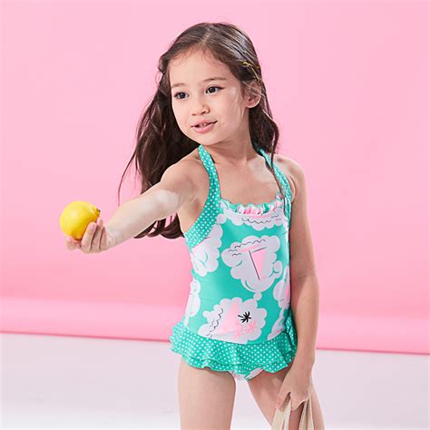 Wholesale Cute Baby Girl′s One Piece Swimsuit Flower Print Kids Bathing