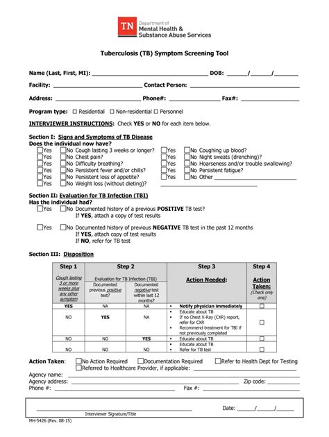 Tb Risk Assessment Form Tennessee Fill Out And Sign Online Dochub
