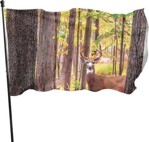 Viplili Banderas Deer Shower Curtain Whitetail Antlers Natural Forest