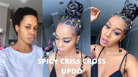 Push all your hair behind, and hold it into a neat ponytail. SPICY CRISS CROSS RUBBER BAND UPDO ON 4c NATURAL HAIR ...