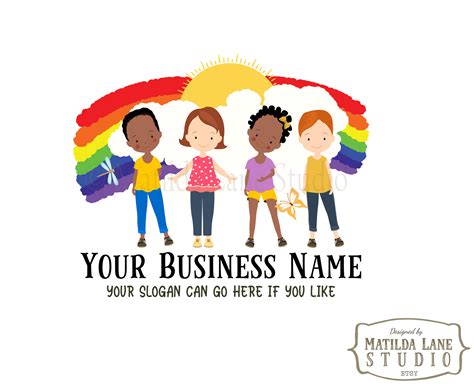 Childcare Logo Children Logo Aftercare Rainbow Hand Drawn Etsy
