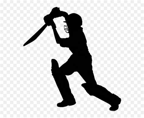 Cricket Vector Png Black And White Cricket Player Transparent Png Vhv