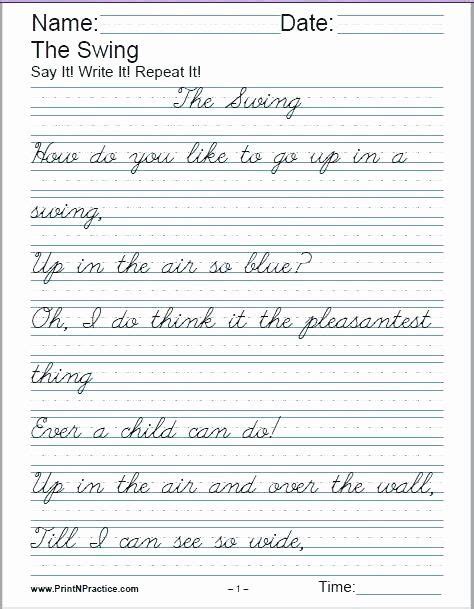 Cursive writing practice pdf lovely practicing cursive