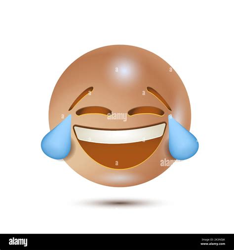 Face With Tears Of Joy Haha Emoji Funny Yellow Emoticon Realistic