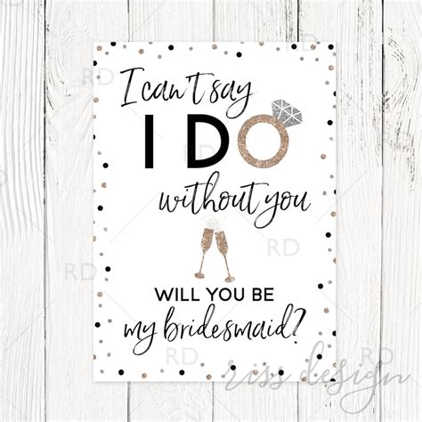 I Cant Say I Do Without You Will You Be My Bridesmaid Etsy