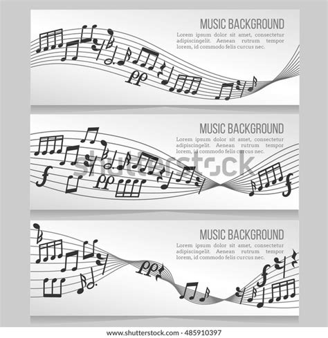 Music Banners Vector Set Music Notes Stock Vector Royalty Free