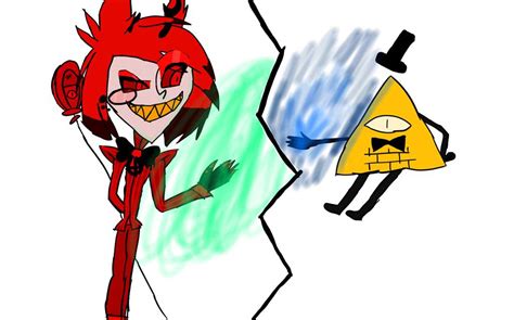 A Fanart Of Alastor And Bill Cipher Cartoon Amino