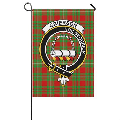Scottish Grierson Clan Crest Tartan Garden Flag