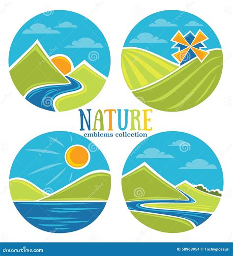 Nature Emblems Stock Vector Image 58963954