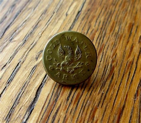 Temperance Movement Cold Water Army Brass Button Yesteryear Essentials