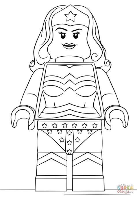 Lego Wonder Woman Coloring Page Free Printable Coloring Pages