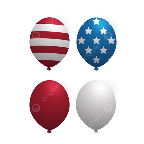 Th July Vector Art PNG American Flag Balloon Color Th Of July Element Balloon America Th