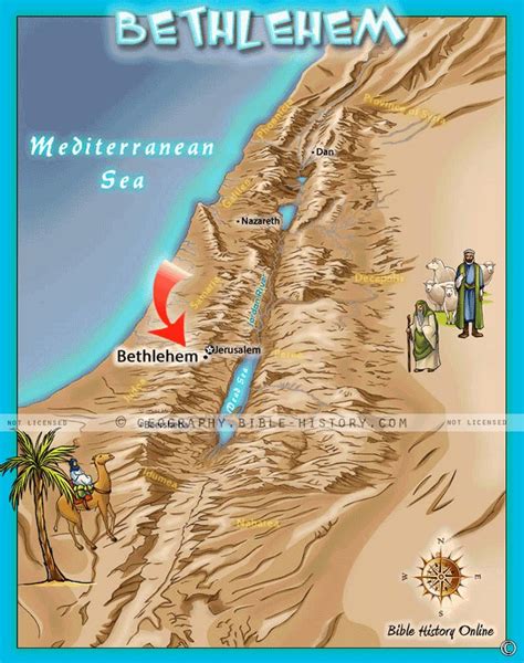 Bethlehem Where Jesus Was Born In A Manger Kids Bible Maps