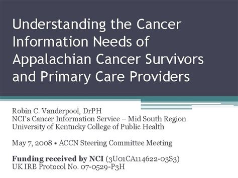Understanding The Cancer Information Needs Of Appalachian Cancer