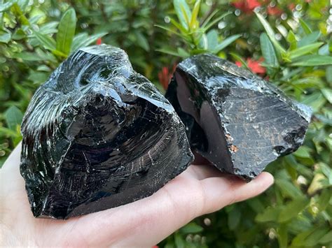 Extra Large Black Obsidian Rough Stones 3 6 Raw Black Obsidian