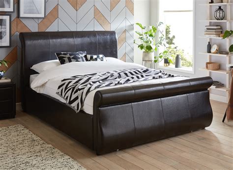 Detroit Black Bonded Leather End Drawer Super King Bed Frame 60 Super