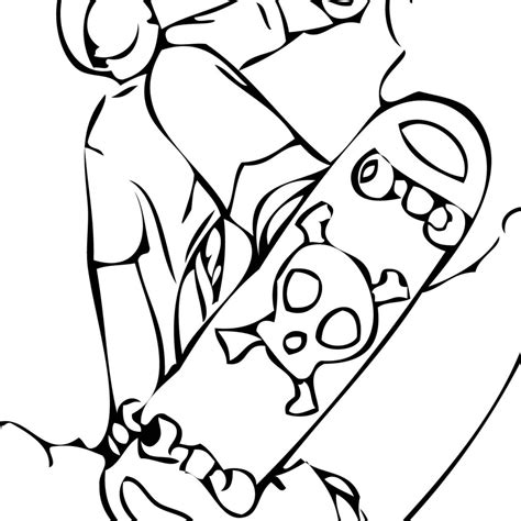 Drawing Skateboard Transportation Printable Coloring Pages