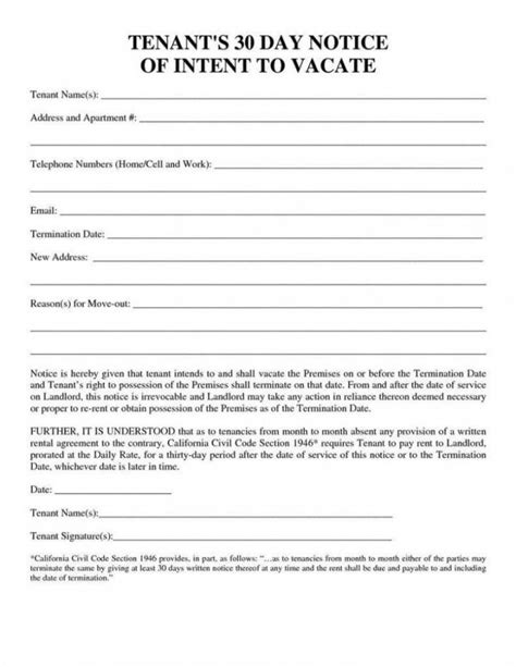 Some document may have the forms filled, you have to erase it manually. Free 30 Day Notice Template Temisvar 30 Day Notice To ...