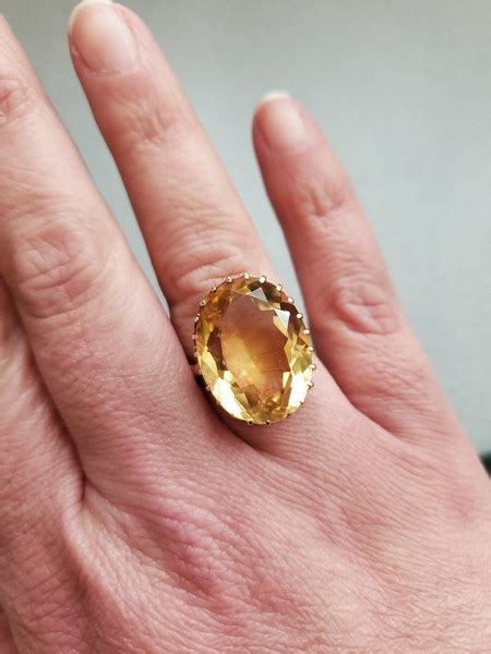 Carat Citrine Ring In K Yellow Gold Size Loupe Troop