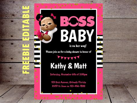 Background Editable Blank Boss Baby Invitation Template 1 670 Boss