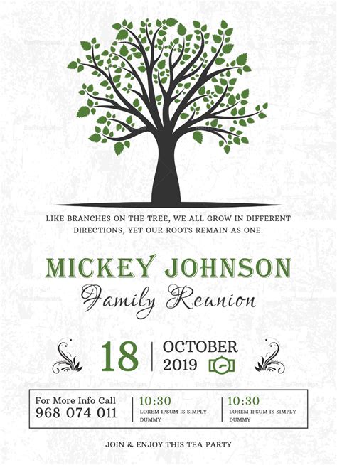 The following family reunion invitation templates are both for physical. Classic Family Reunion Invitation Design Template In Word ...