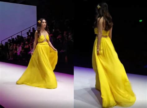 56 year old wen bixia wears a princess dress on the catwalk being complained about having a
