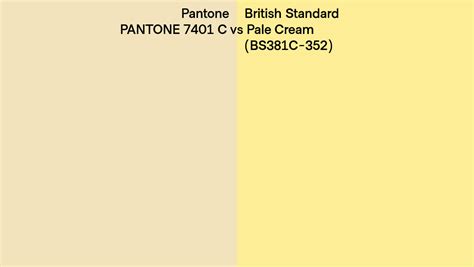 Pantone 7401 C Vs British Standard Pale Cream Bs381c 352 Side By Side