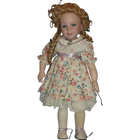 treasures in lace porcelain doll blonde hair braids curls 14 in from hoosiercollectibles on ruby