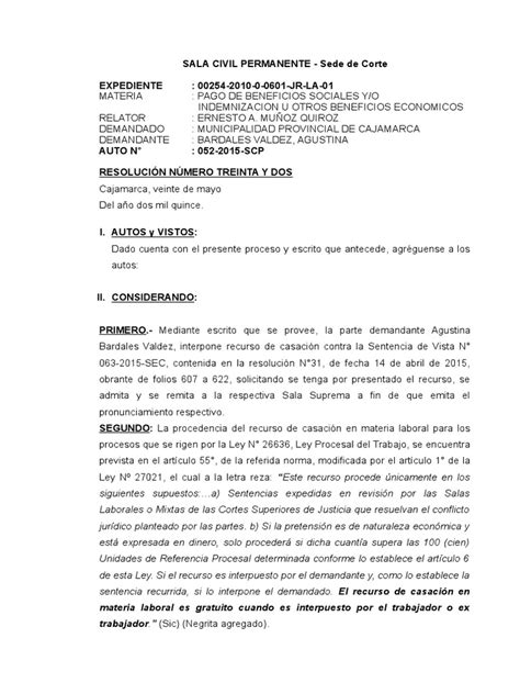 Sentencia Laboral | Sentencia (Ley) | Ley procesal