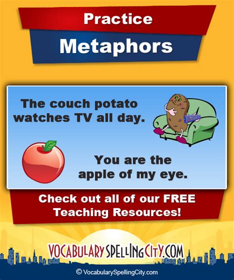 Metaphor Words List - Metaphor Practice ...
