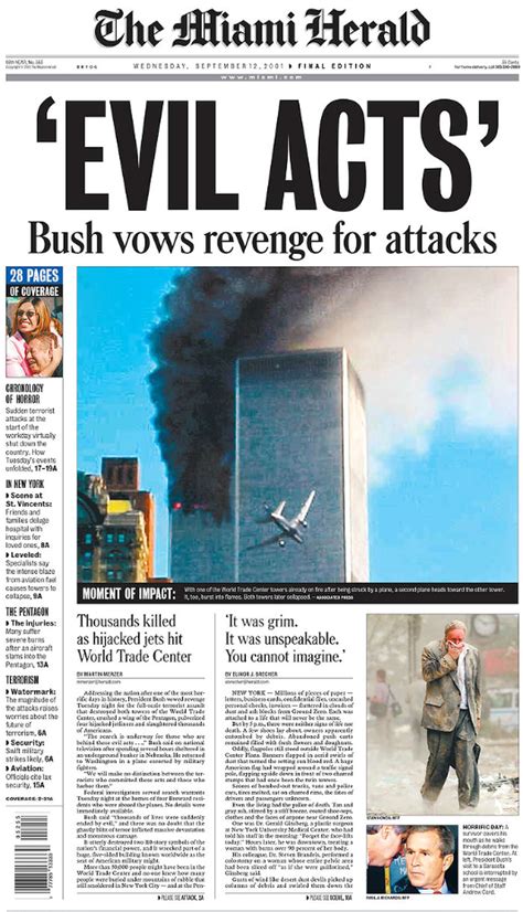 Photos Newspaper Front Pages Show Day After 911 Terror Attack
