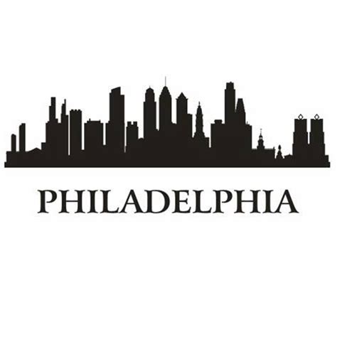 Dctal Philadelphia City Decal Landmark Skyline Wall Stickers Sketch