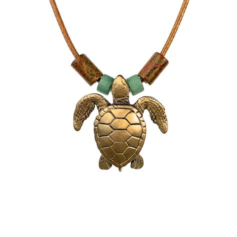Sea Turtle Necklace Bronze Pendant Sea Turtle Ts For Women Turtle Big Blue By Roland St John