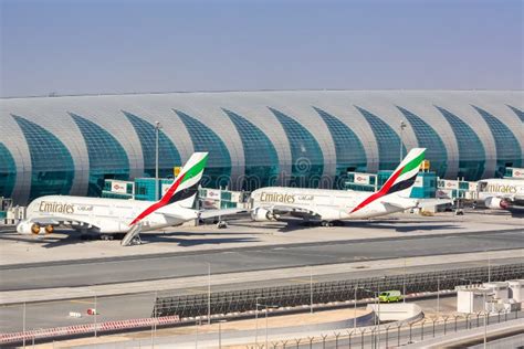 Emirates Airbus A380 Airplanes Dubai Airport In The United Arab