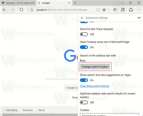 When you type any words or any query in microsoft edge address bar, default search engine bing is used to find information and websites matching to your search. Set Google as Default Search in Microsoft Edge