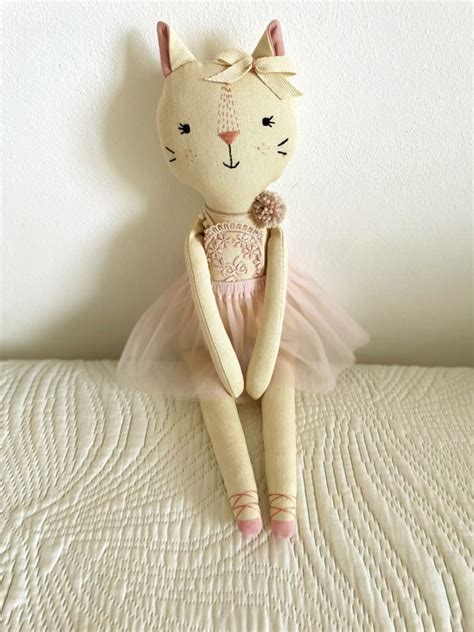 Dolls Cat Doll Handmade Cloth Doll Handmade Animal Doll Rag Doll Cat